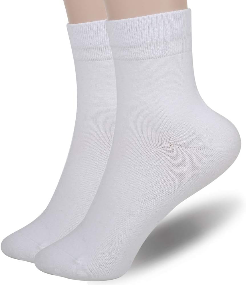 Women Thin Cotton Socks, Soft Cotton Socks Women Above Ankle Crew Socks 5 Pairs
