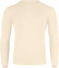 100% Merino Wool Men's Long-Sleeved Shirt - Thermal Underwear Base Layer Long-Sleeved Shirt for Hiking, Skiing & Outdoor, Breathable and Odour-Resistant, Natural, Small