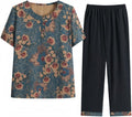 Floral short-sleeve two-piece set