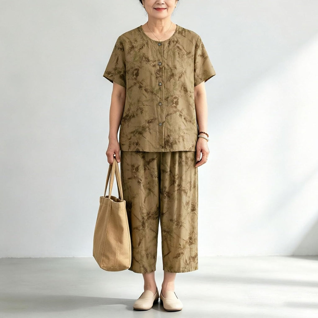 Printed cotton-linen set