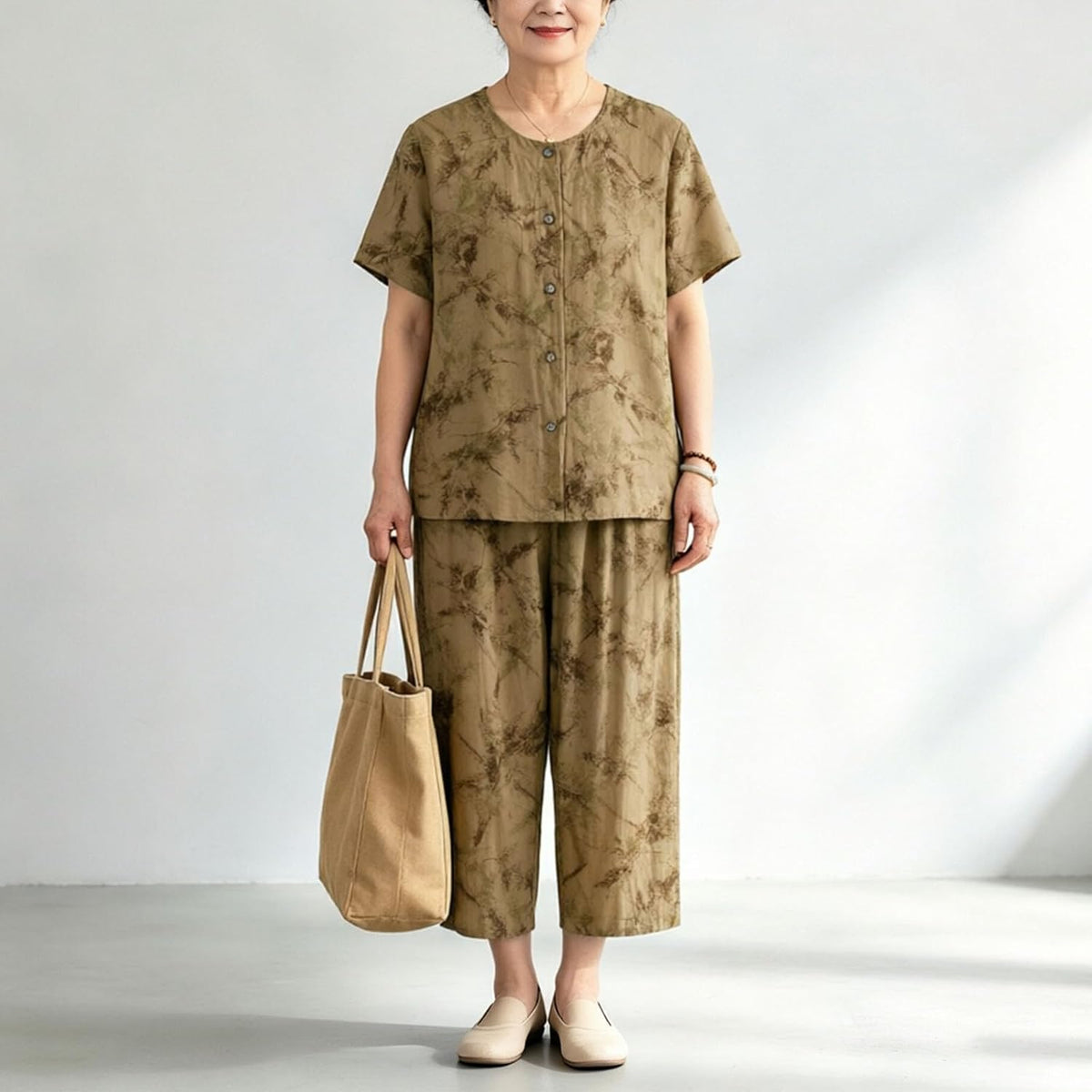 Printed cotton-linen set