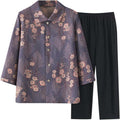 Collar-neck set with three-quarter sleeves