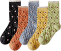 Womens Novelty Cotton Crew Socks Cute Animals Socks Fun Flower Socks (fit women's shoe size 5-9)