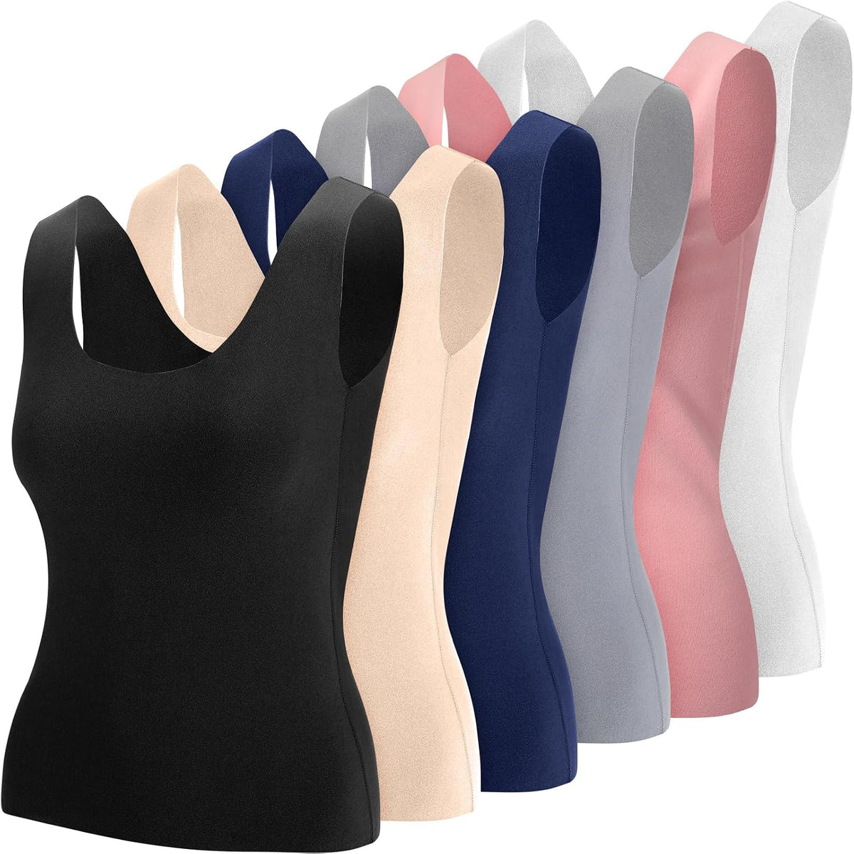 6 Pcs Thermal Tank Tops Women Underwear Tops Sleeveless Undershirt Cotton Camisole Women Warm Base Layer for Women