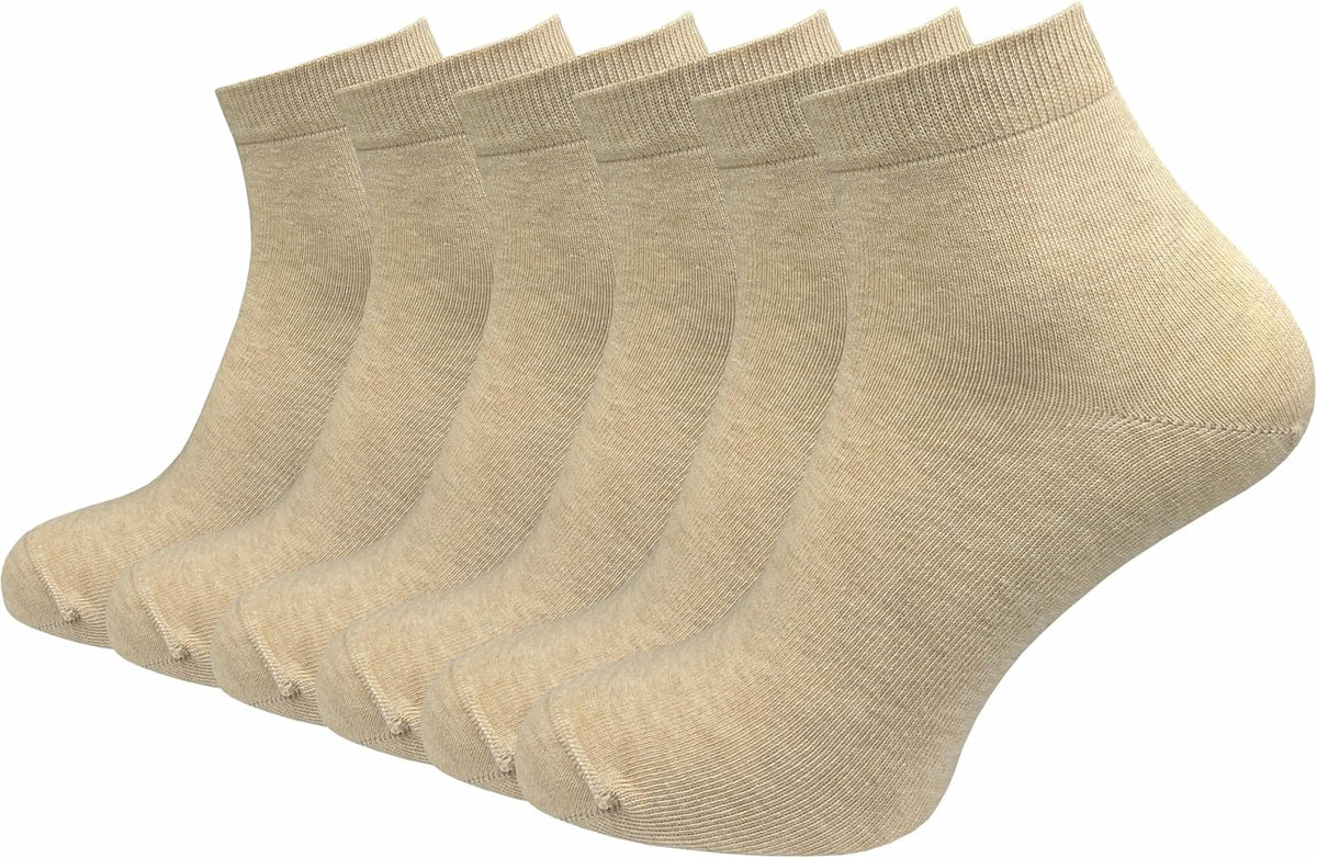 Damen Quarter Socken aus 100% reiner Baumwolle (6 Paar | 10 Paar) | Füßlinge ohne drückende Naht über den Zehen