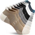 5 Pack Athletic Ankle Running Hiking Socks, Cotton Cushion Moisture Wicking Low Cut No Show Socks for Men Women