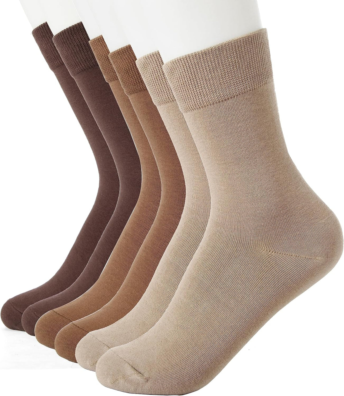 6 Pairs Cotton Women’s Mid-calf Sweat-absorbent Breathable Crew Socks, Comfortable Sailor Dress Socks